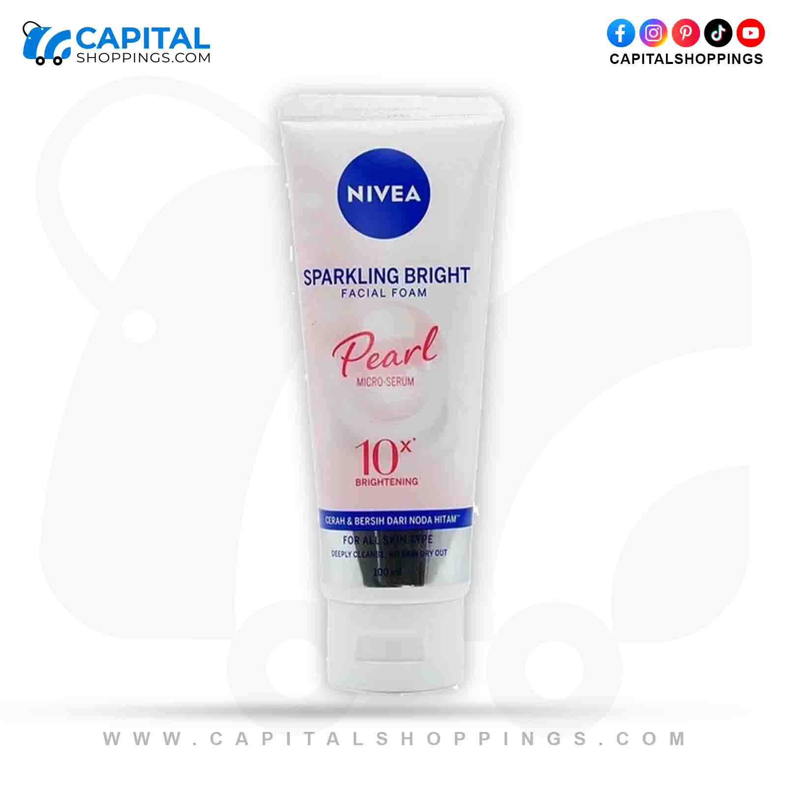 Nivea Face Wash Nivea sparkling bright face wash 100ml facial foam scrub deep cleansing skin care for women