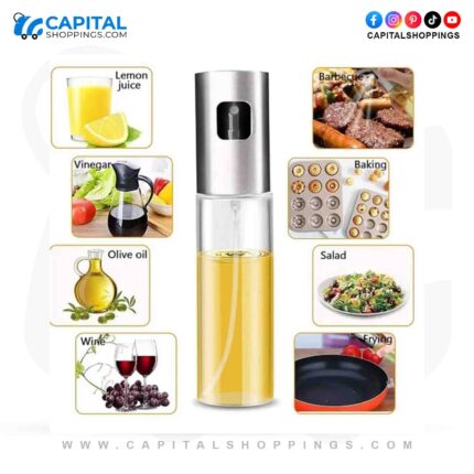 Oil Sprayer for Cooking, 100ml Oil Spray Bottle Versatile Glass for Cooking, Baking, Roasting, Grilling