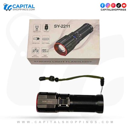 RUILANG RL-2211 Model 2km Long Range Torch – Flashlight | WaterProof | Torch With Power Bank | 9800mAH Battery
